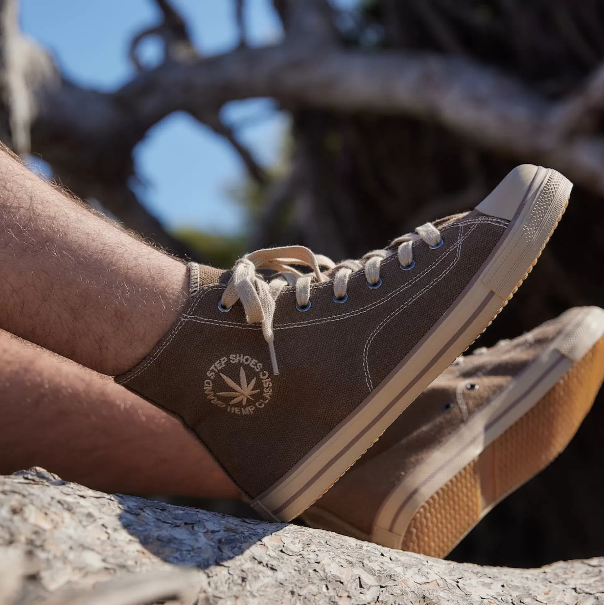 Herren Grand Step Billy Taupe Hemp Sneaker