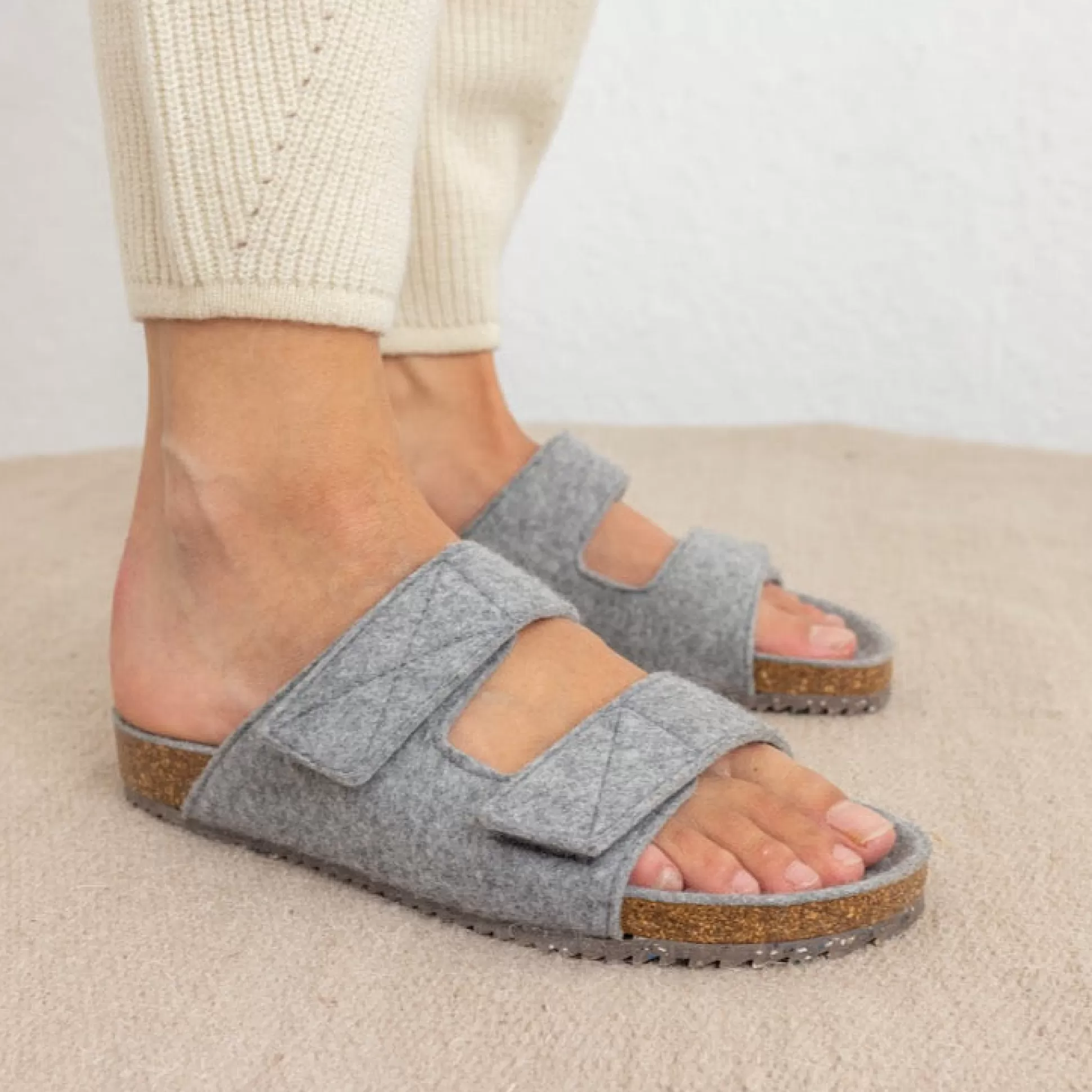 Herren Grand Step Cody Grey Wool Sandal