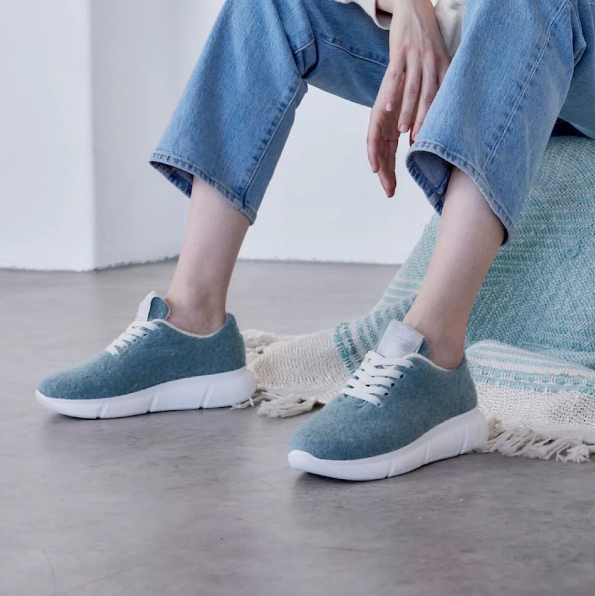 Damen Grand Step Cozy Mint Wool Sneaker