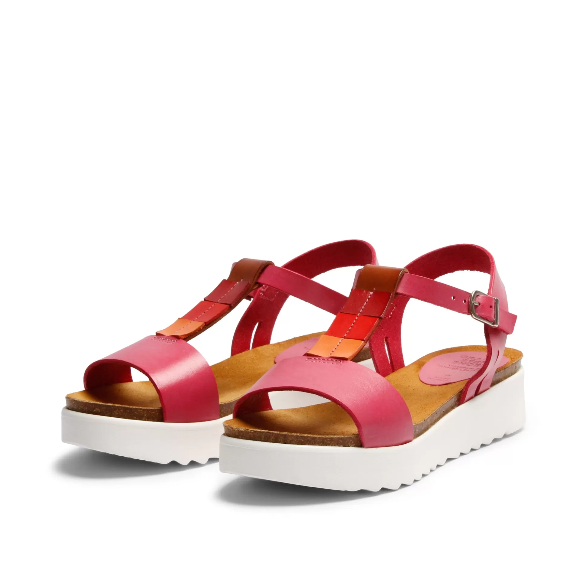 Damen Grand Step Emilia Leather Sandal Fuchsia