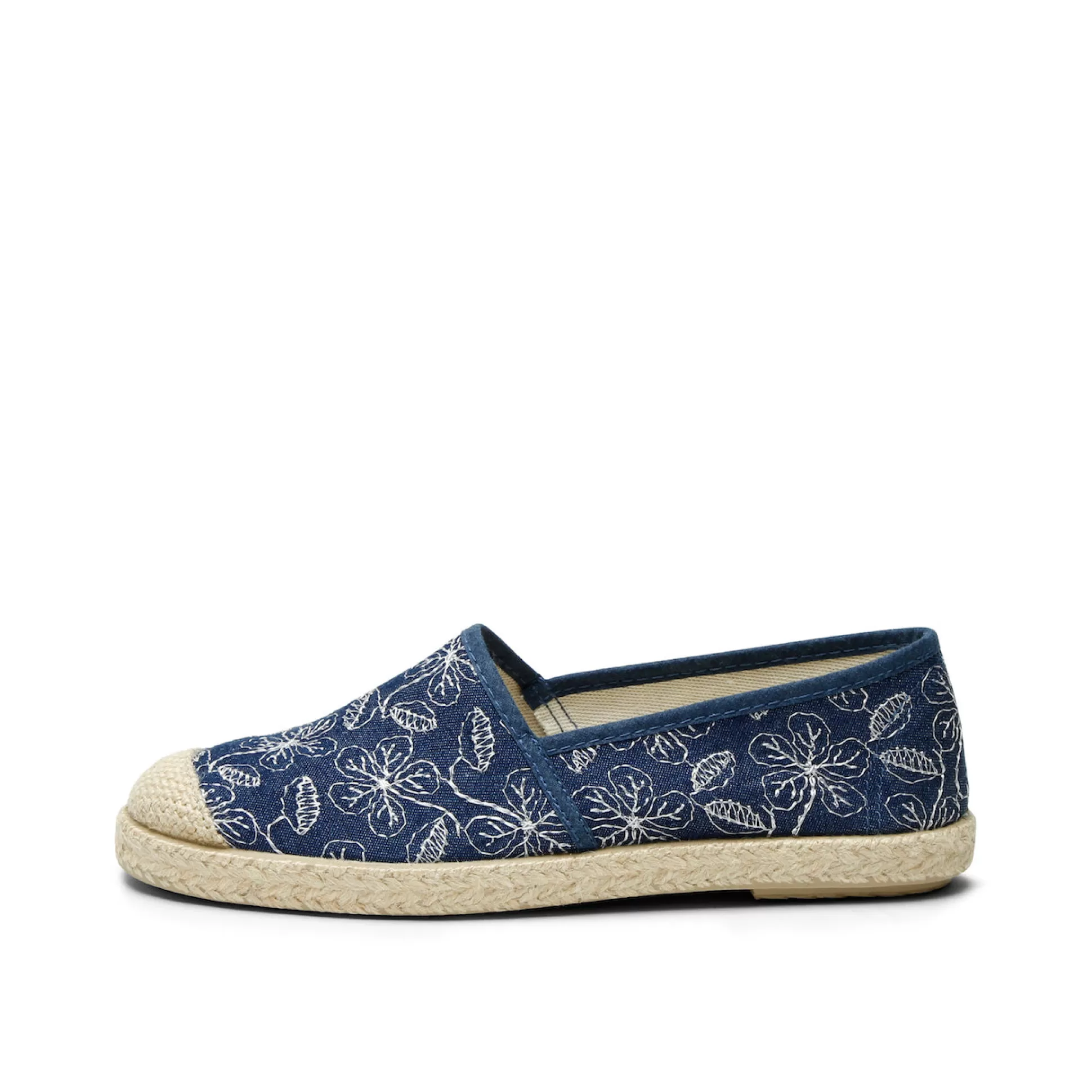 Damen Grand Step Evita Espadrille Flowers Azul