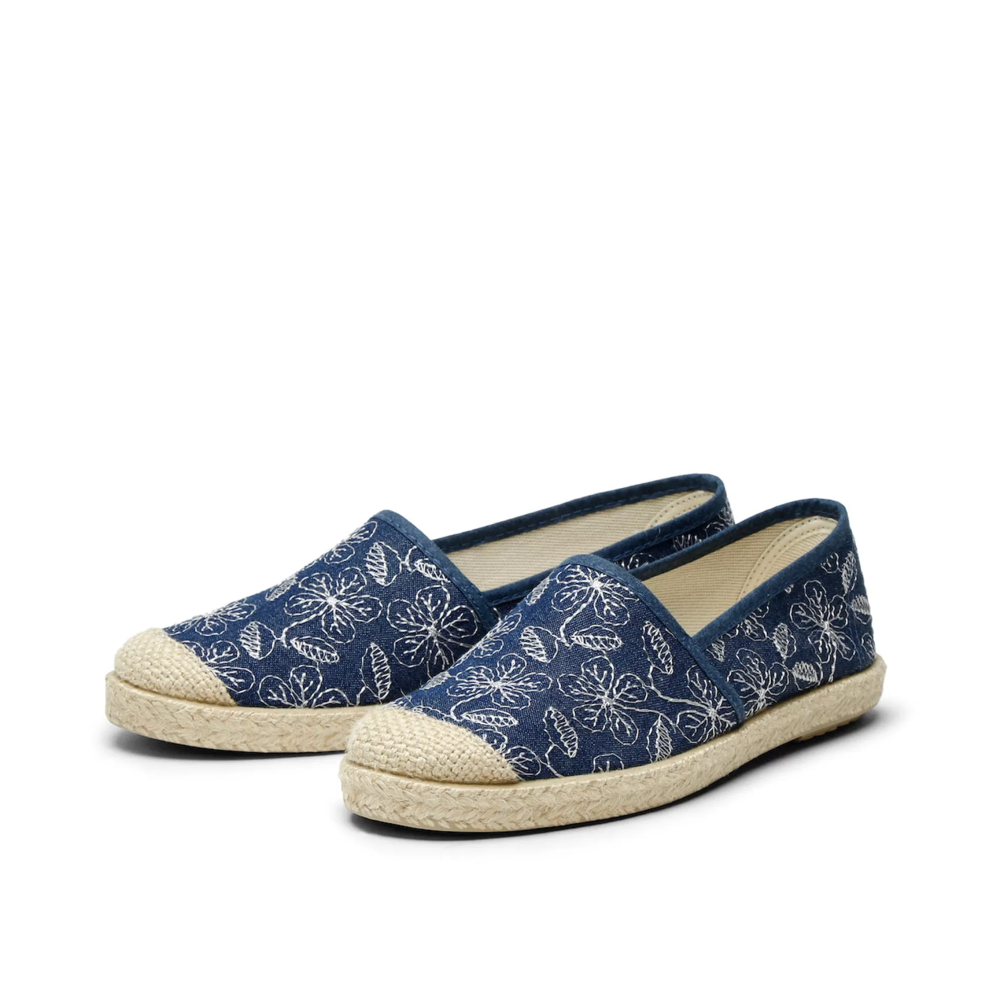 Damen Grand Step Evita Espadrille Flowers Azul