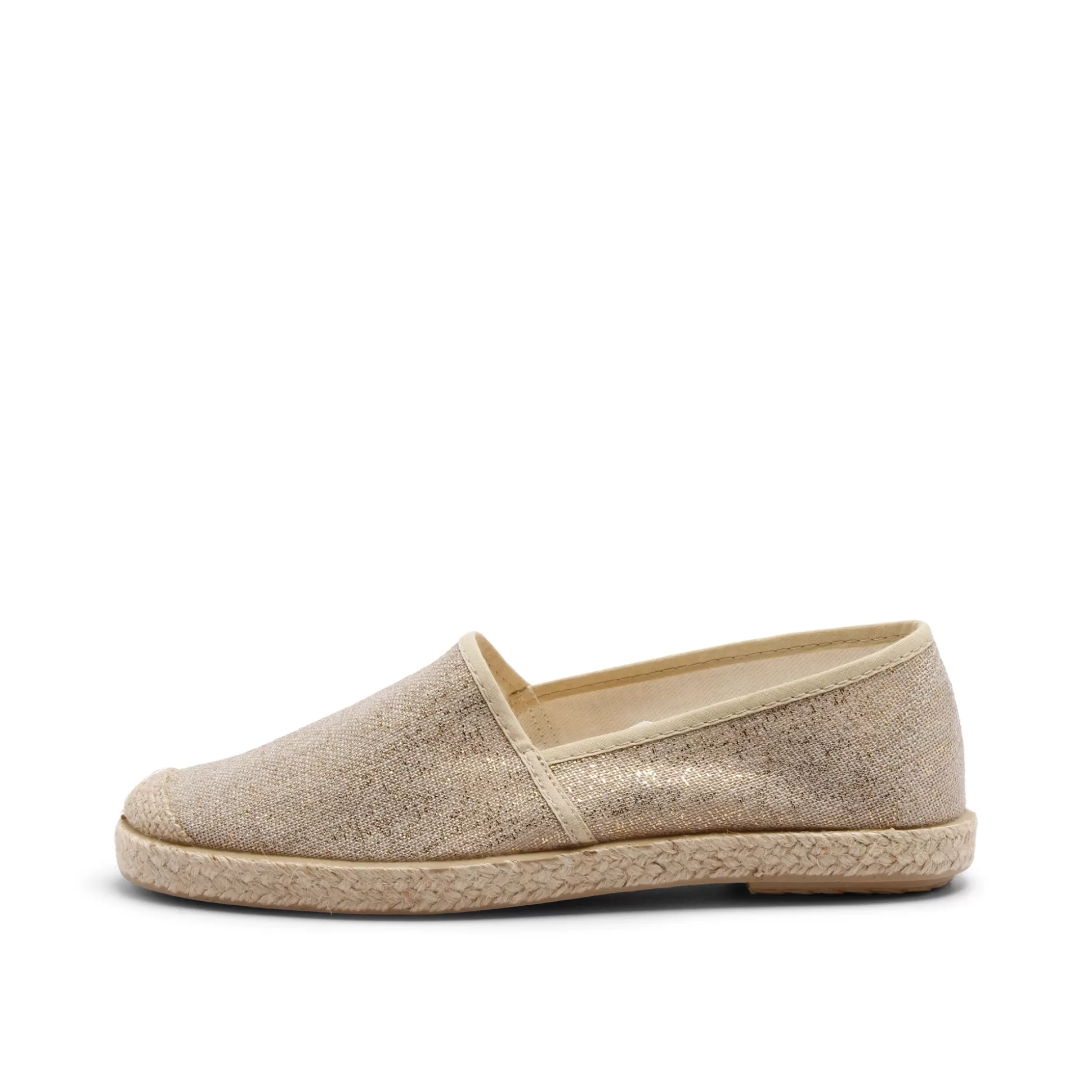 Damen Grand Step Evita Espadrille Metallic Plain Taupe