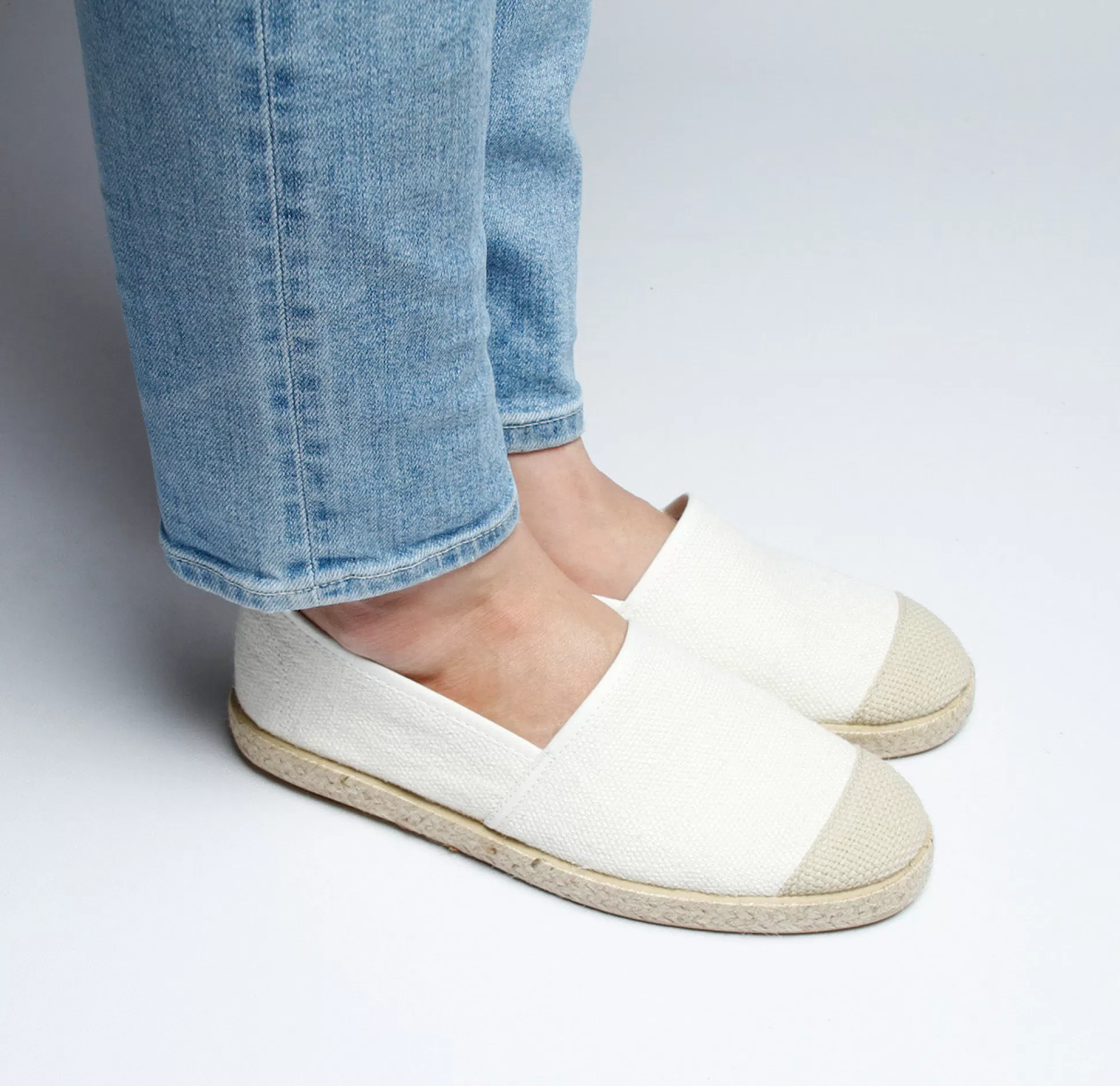 Damen Grand Step Evita Hemp Espadrille White