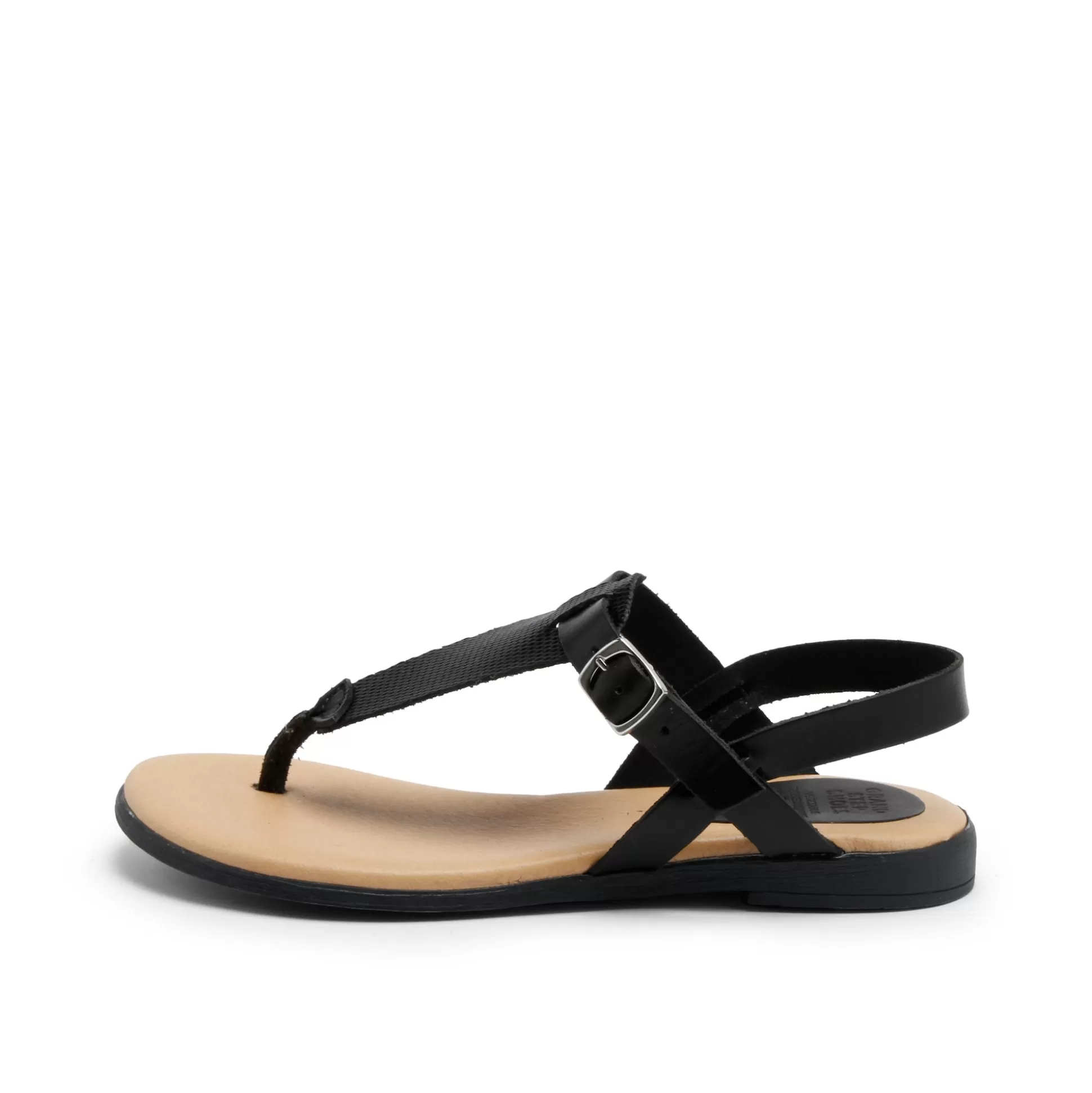 Damen Grand Step Flora Leather Sandal Black