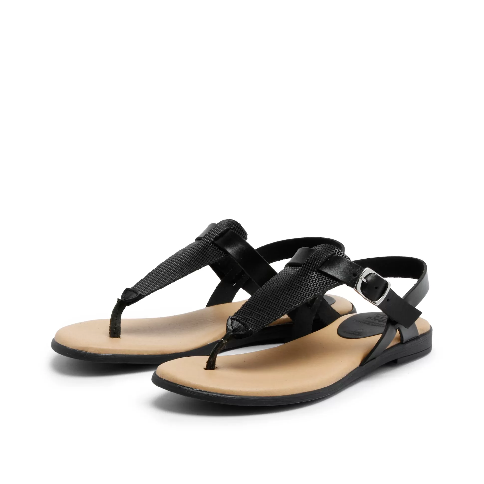 Damen Grand Step Flora Leather Sandal Black