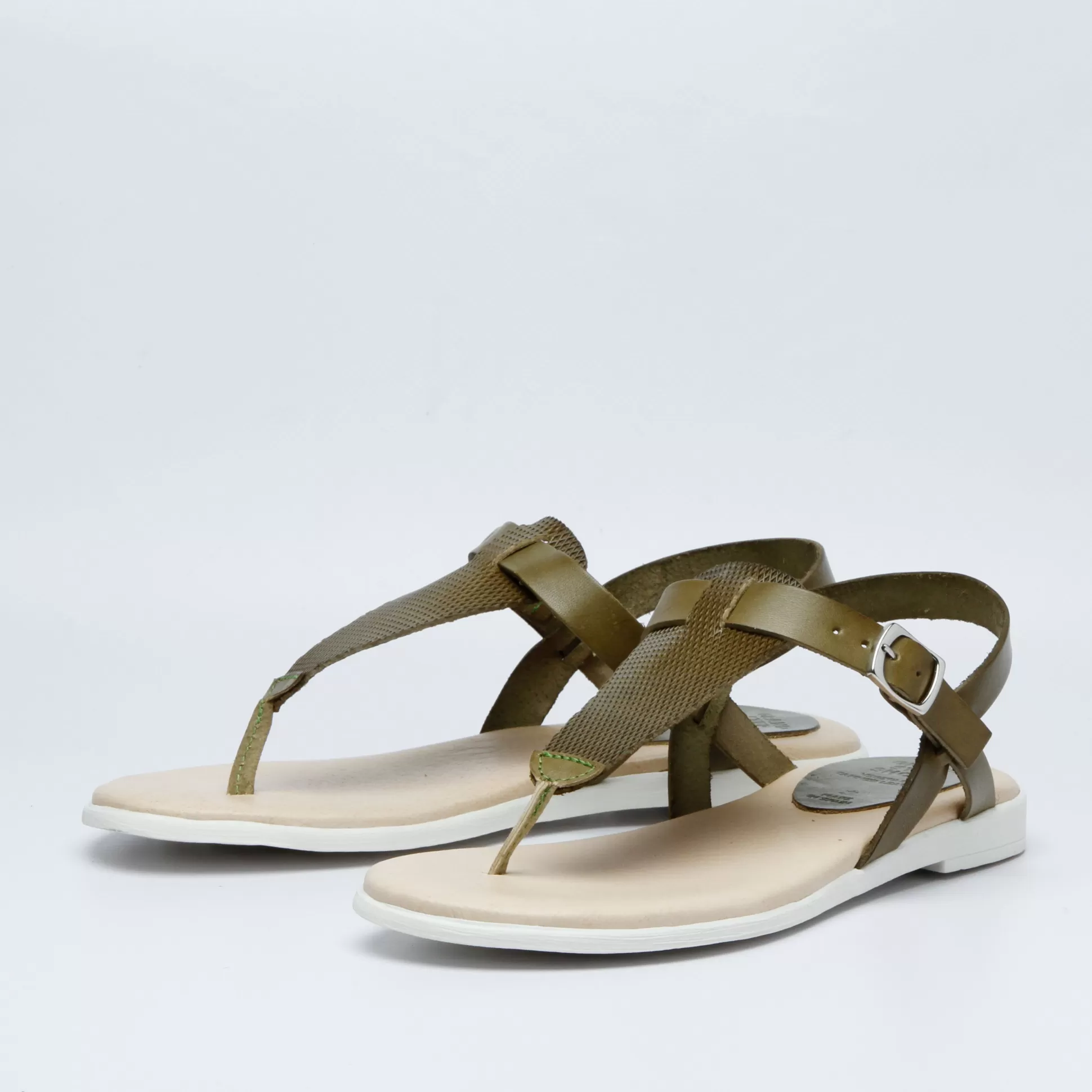 Damen Grand Step Flora Leather Sandal Olive