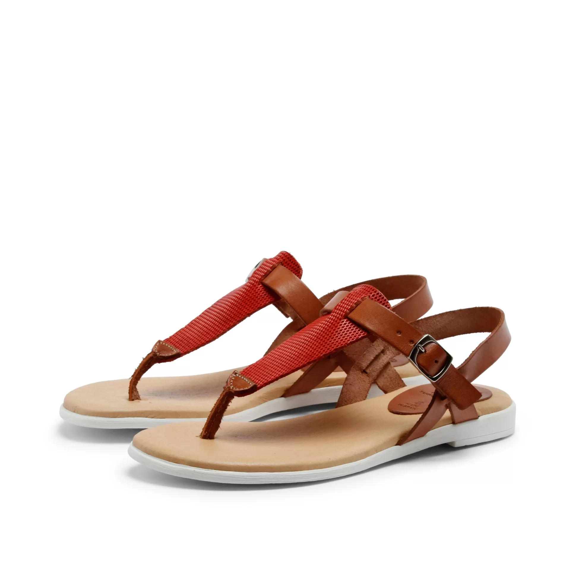 Damen Grand Step Flora Leather Sandal Sand Lipstick