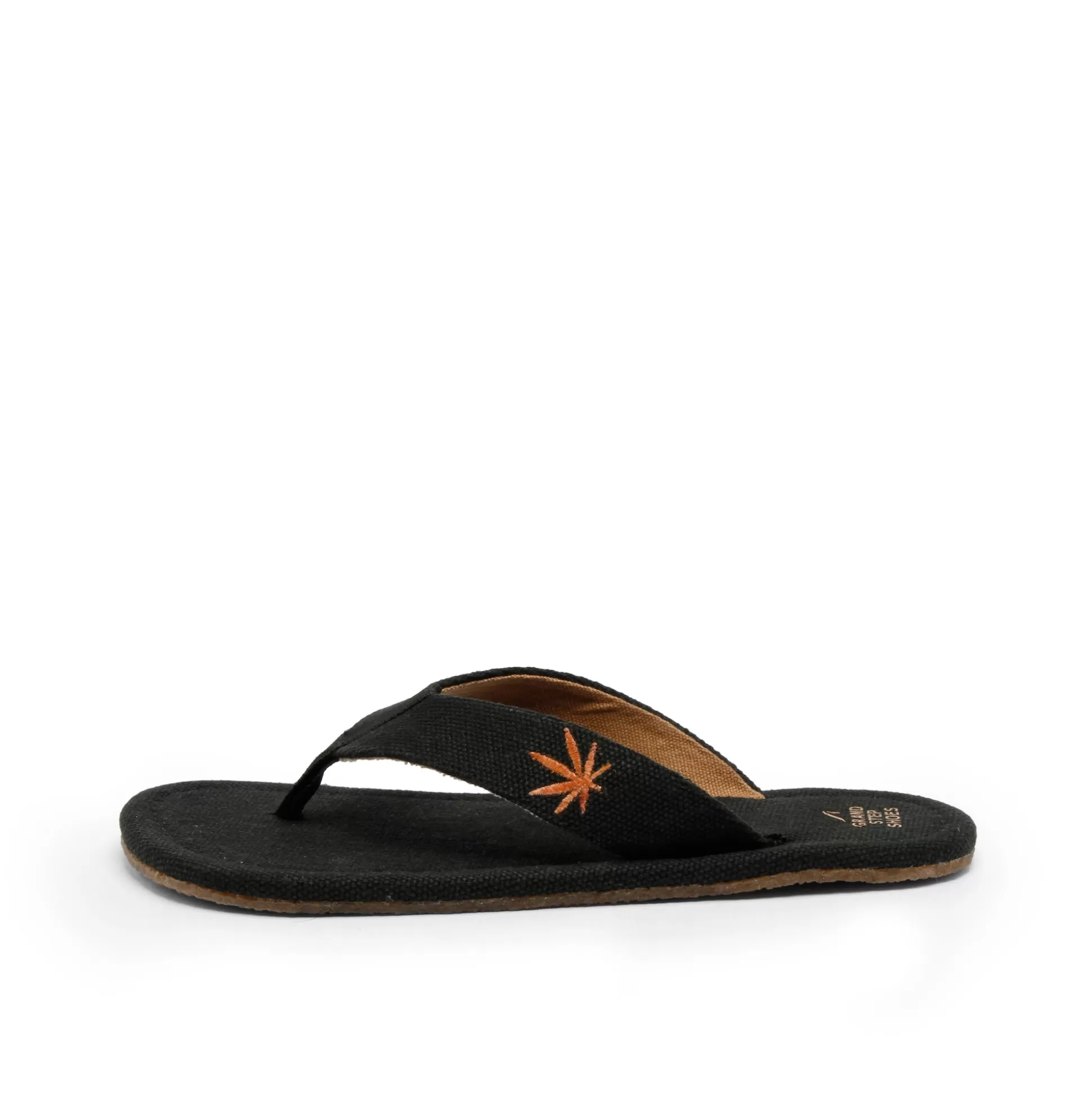 Herren Grand Step Harper Hemp Sandal Black