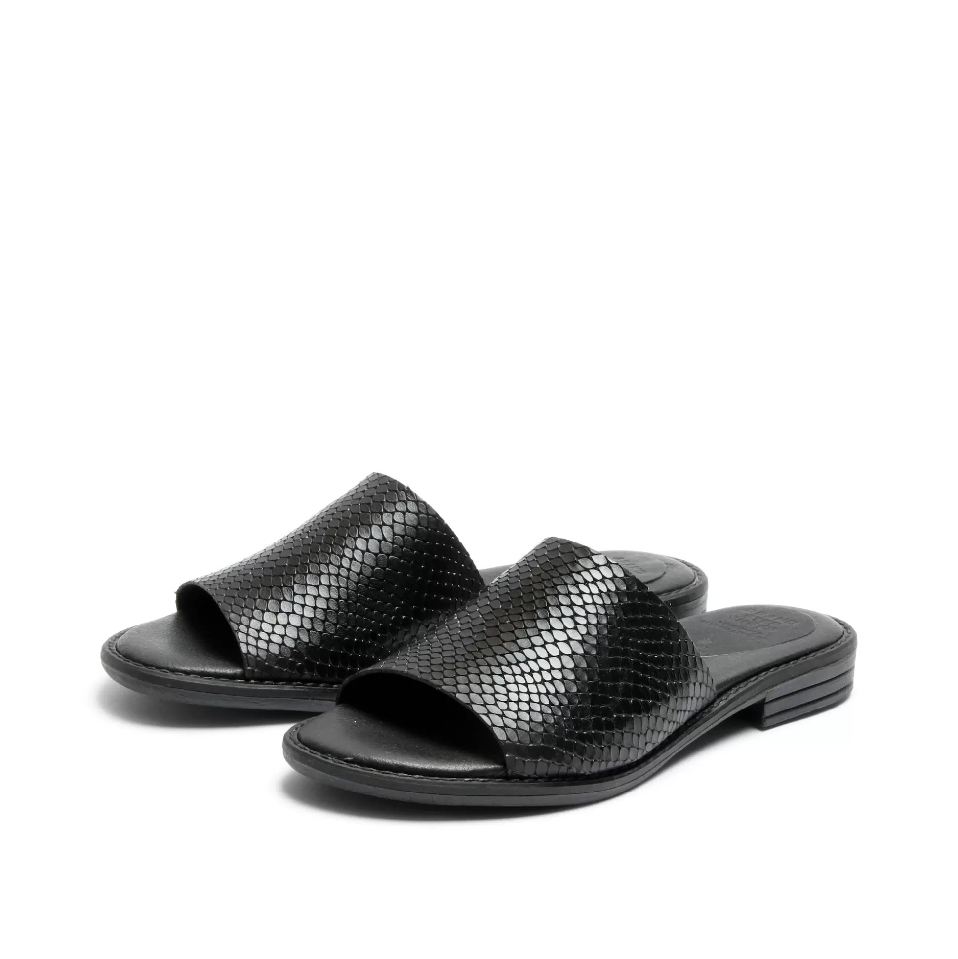 Damen Grand Step Kaja Leather Sandal Snake Black