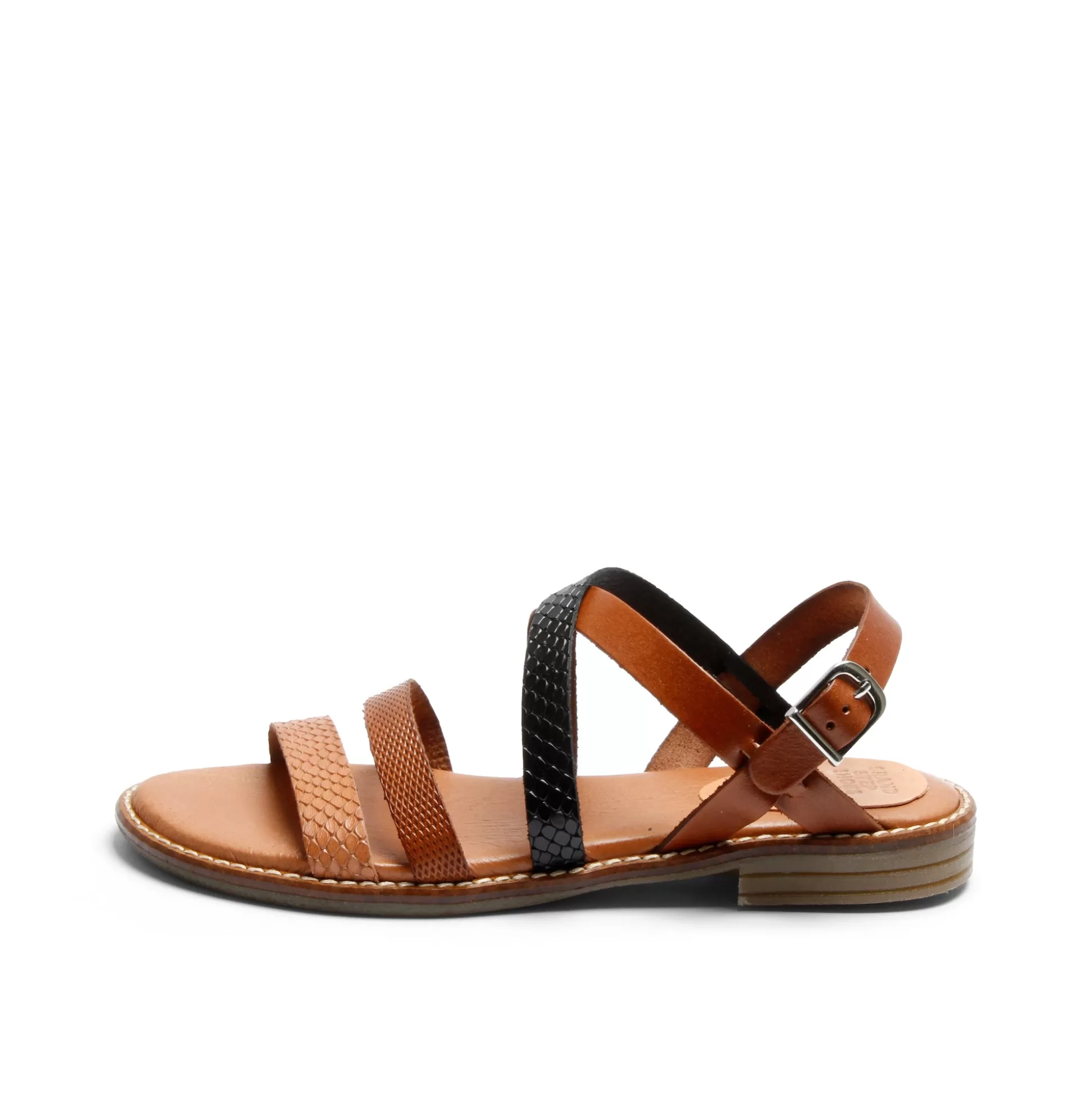 Damen Grand Step Kiki Leather Sandal Whisky-Multi