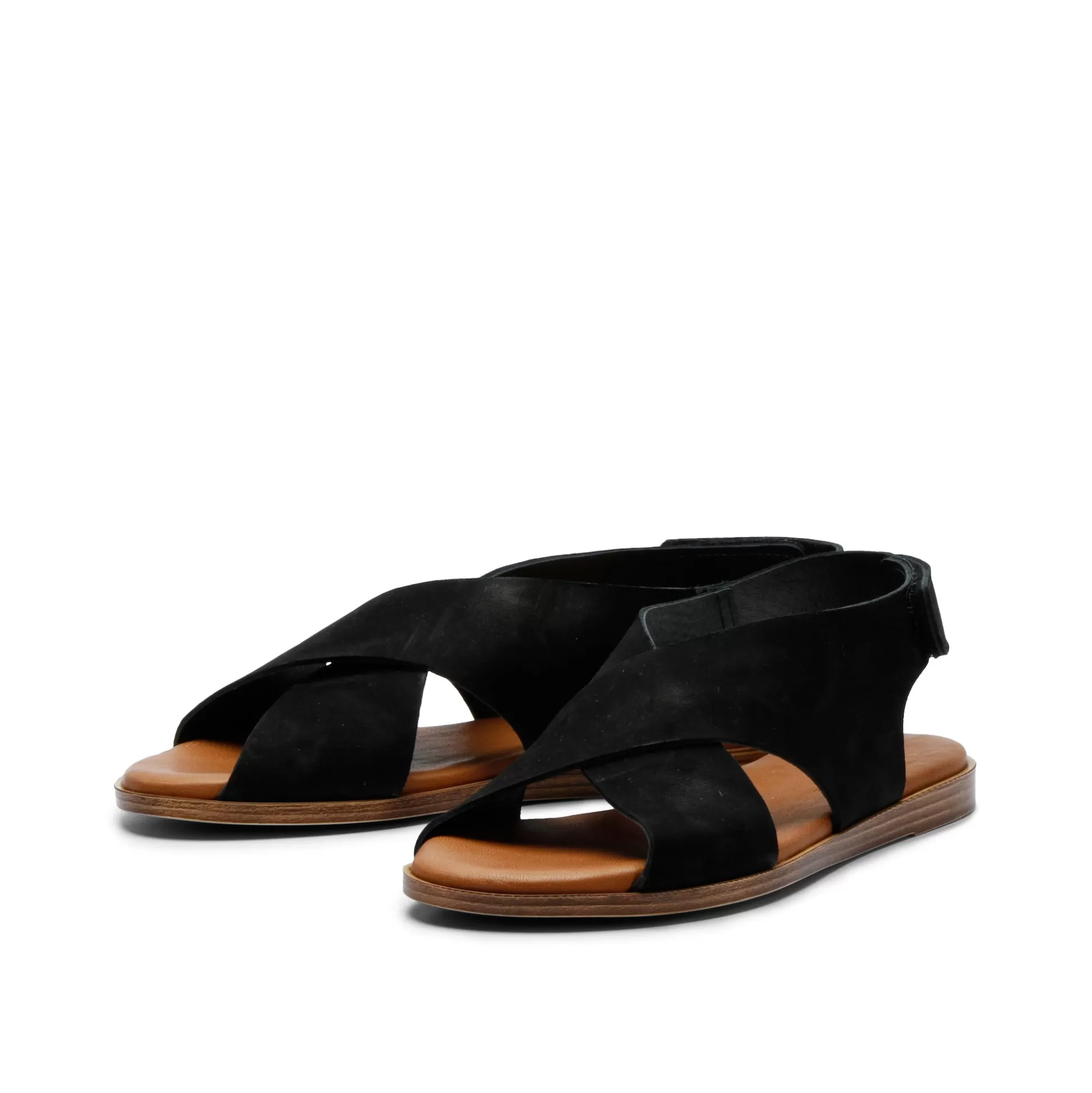 Damen Grand Step Menorca Leather Sandal Black