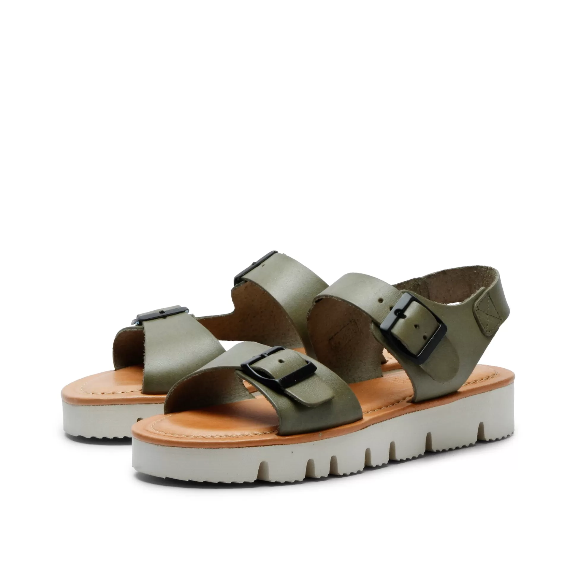 Damen Grand Step Sam Leather Sandal Olive