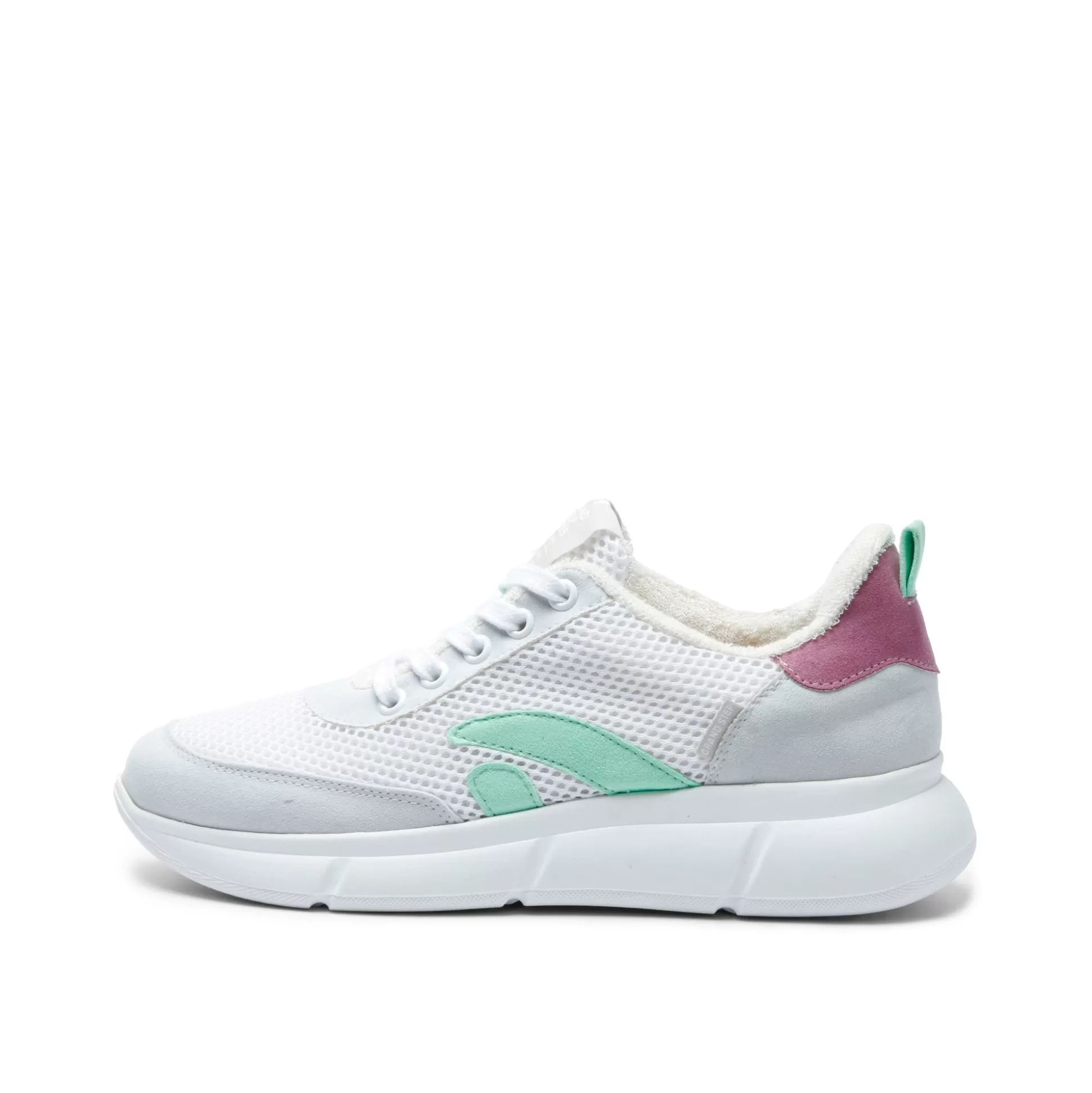 Damen Grand Step Speed Vegan Sneaker White Neon