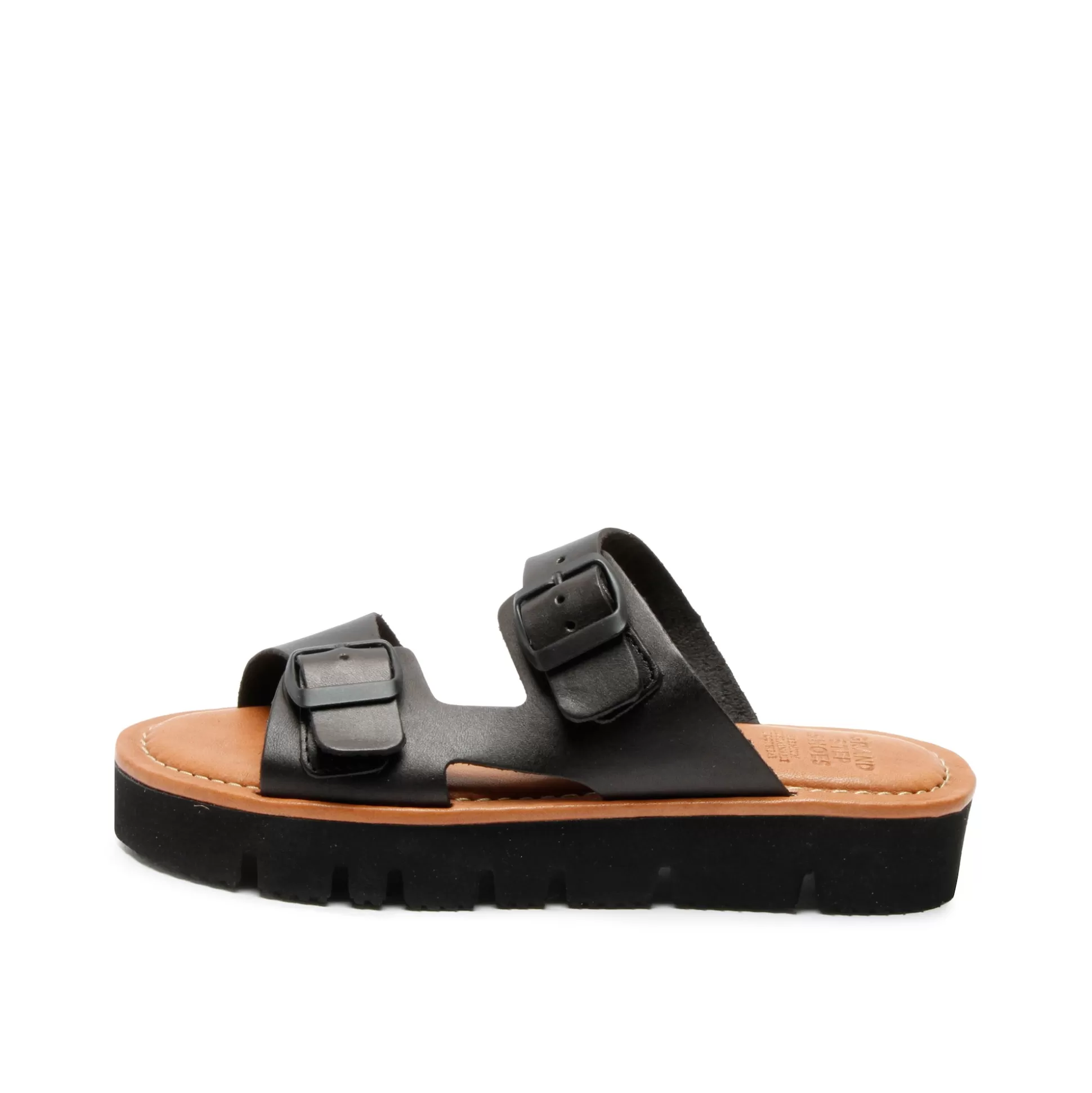 Damen Grand Step Sue Leather Sandal Black