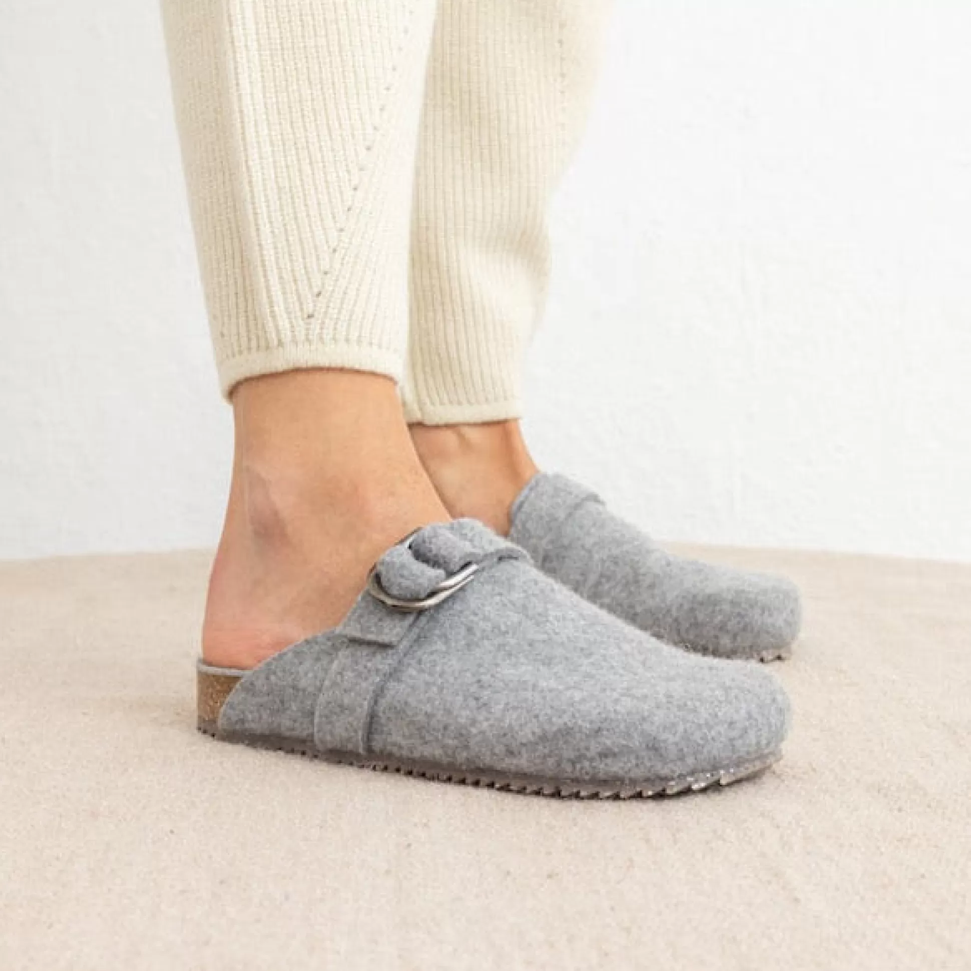 Herren Grand Step Uden Grey Wool Clog